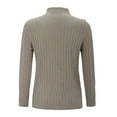 thumbnail image 4 of UJNDER Autumn Winter Regular Turtleneck Long Sleeve Knitted Sweater for Women Grey M, 4 of 8