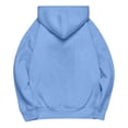 thumbnail image 3 of Pullover Hoodie with Adjustable Drawstring Hood and Front ESSENTIALS Lettering Print Casual Loose Fit Design Blue M, 3 of 7