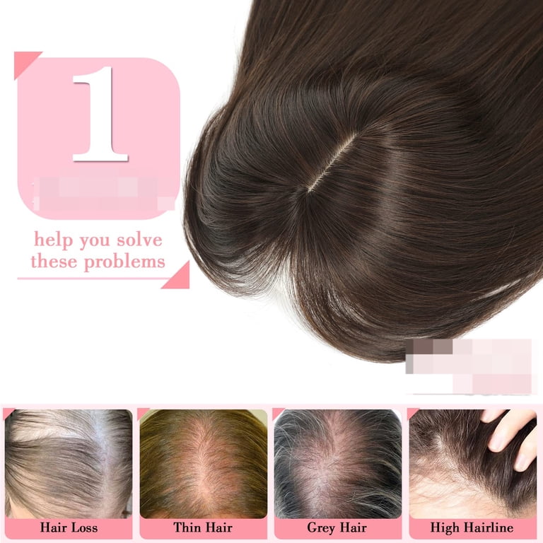 Long Wavy 18inch Hair Topper Big Base Cover Thinning Hair  display picture 2