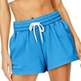 thumbnail image 2 of FAKKDUK Women's Sweat Shorts 5" 12" Drawstring Elastic Waist Cute Running Shorts Summer Casual Shorts for 2023 Womens Gym Short Pants Loose Fit, XL&Blue 1, 2 of 8