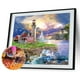 thumbnail image 1 of Cuadros Decorativos Pintura de diamante Faro junto al mar Pared de diamantes de imitación redonda completa Likrtyny embutido en tela, 1 of 9