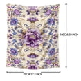 thumbnail image 6 of Soft Flannel Blanket with Purple Flowers Print - Lightweight, Warm Throw for Bed, Sofa, Office, Camping, and Travel - All-Season Comfort, Polyester, 200-250g, 6 of 6