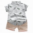 thumbnail image 4 of NOLDARES Toddler Baby Boy Summer Clothes Construction Site Print Tee Elastic Waist Shorts Blazer,2-3 Y, 4 of 4