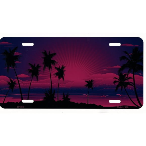 Sunset Pink Metal License Plate