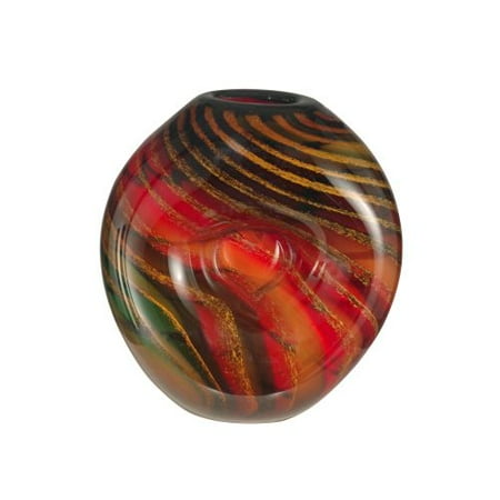 Dale Tiffany AV12038 Striped Heart Vase with Hand Blown Art Glass