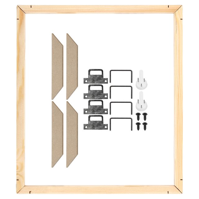 Unique Bargains Canvas Stretcher Bars Kit, 20x12 Inch Rectangle Solid Wood Frame for Paint, Prints, Oil Paintings, Wood Color