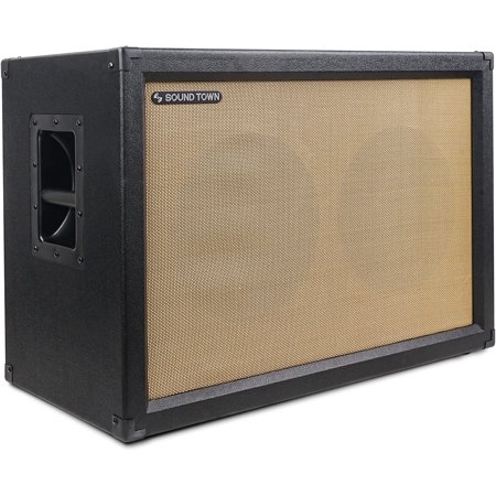 Sound Town 2 x 12 Guitar Speaker Cabinet  Birch Plywood  Black Tolex  Wheat Cloth Grille (GUC212BK) - image 7