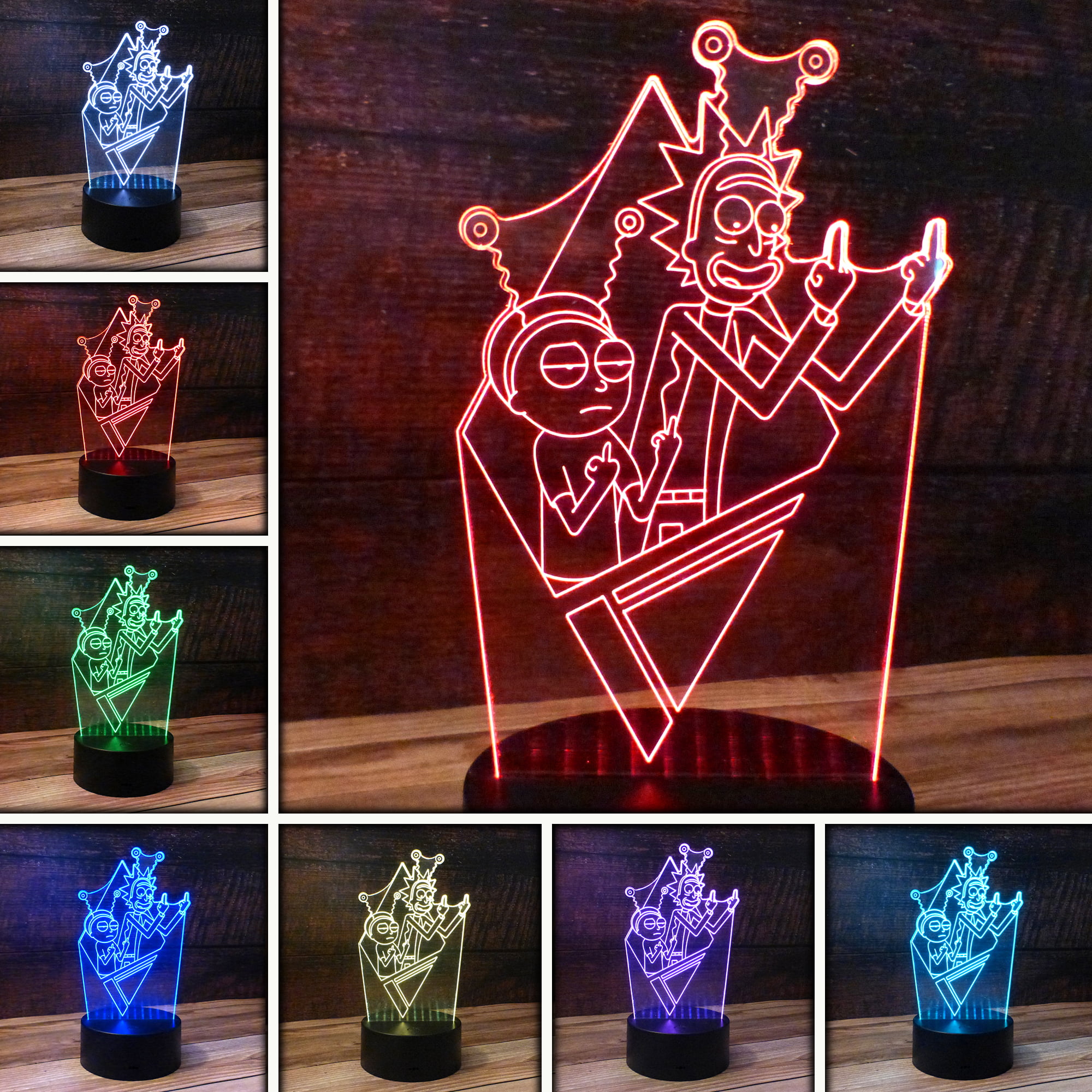 w/ Remote Control Personalized LED Night Light Lamp Rick & Morty Light Up 