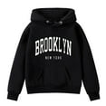 thumbnail image 4 of REDARER Long Sleeve Soft Oversized Pullover Hooded Sweatshirt with Brooklyn New York Letter Print Casual Daily Tops for Kids,11-12 Years, 4 of 4