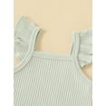 thumbnail image 4 of Coduop 3pcs Newborn Baby Girls Shorts Set Fly Sleeve Romper +Pants Shorts+Headband Outfit Set, 4 of 6