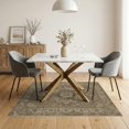 thumbnail image 3 of ODIKA 5'x7' Washable Area Rug Brown Olive Vintage Tone Retro Boho Medallion Design with Antique Floral Border for Guest Room, Lounge, Apartment, Non-Slip Low Profile, Stain Resistant, 3 of 7