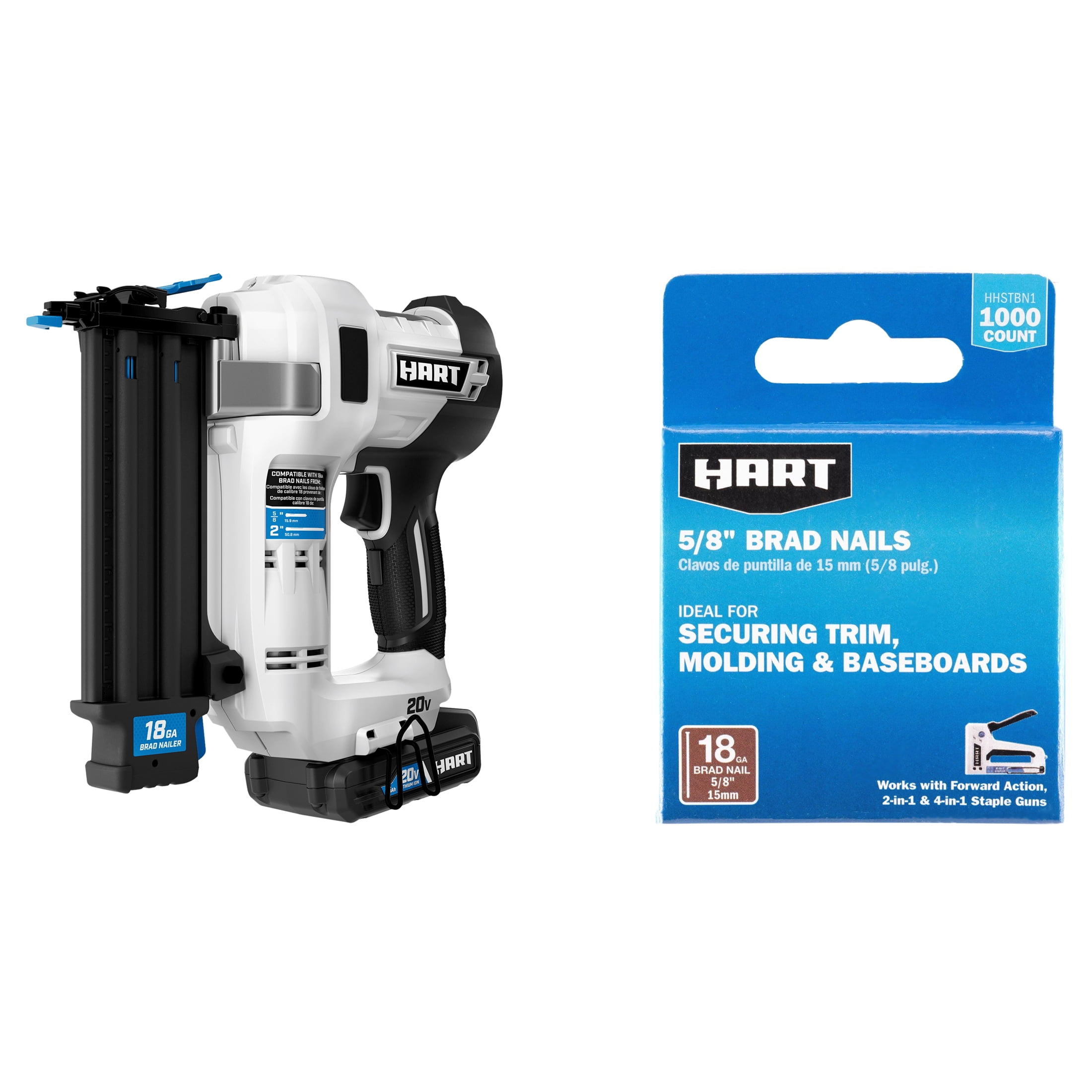 HART 20Volt Brad Nailer Kit & Brad Nails