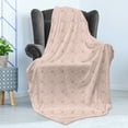 thumbnail image 3 of Ambesonne Art Deco Fleece Throw Blanket Rosy Color Classic Scales 50"x70" Rose and Sand Brown, 3 of 5