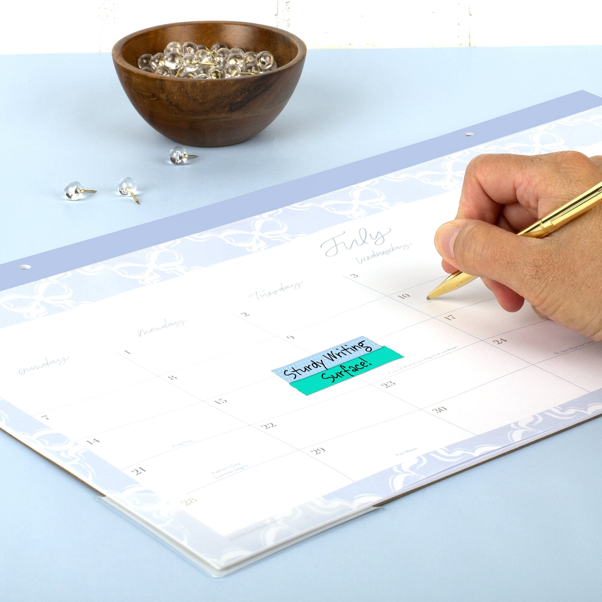 Leah Bisch for Mead Cambridge Academic 2026-2027 Monthly Desk Pad Calendar Bow