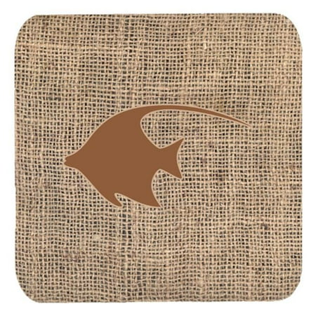 

Fish - Angel Fish Burlap And Brown Foam Coasters Set Of 4