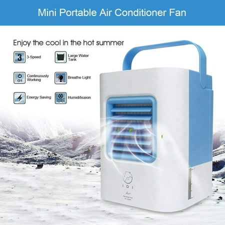 WALFRONT 2 Colors Portable Mini Air Conditioner Fan USB Air Cooler Cooling System Indoor Humidifying Conditioner Fan,Air Condition