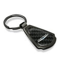 thumbnail image 2 of Chrysler Logo Real Black Carbon Fiber Gunmetal Black Metal Teardrop Key Chain, 2 of 7