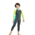 thumbnail image 2 of Maillot de Bain pour Enfants à Manches Longues Combinaison de Plongée une Pièce Protection Uv, Taille S, 2 of 5
