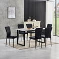 thumbnail image 6 of KEIVVAKN Velvet Black Dining Room Chairs Set of 6 Kitchen Chairs Eergonomic Upholstered Padded Seat Metal Frame High Back Armless, 6 of 8