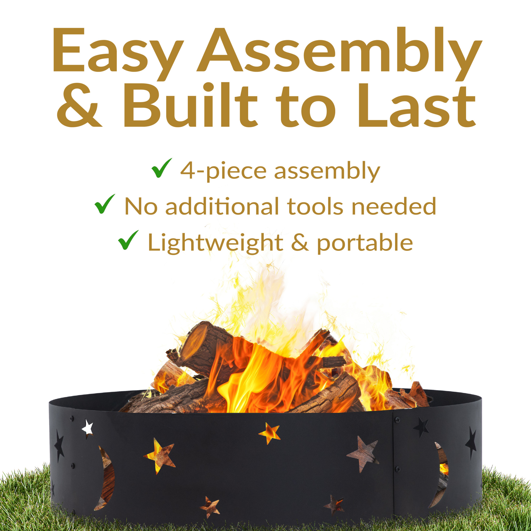 Sunnydaze Big Sky 36" Round Steel Die-Cut Fire Pit Ring