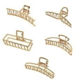 thumbnail image 1 of FloreceBien - Paquete de 5 pinzas para el pelo grandes para mujer, pinzas para el pelo doradas, pinza de metal de sujeción fuerte, pinzas para el pelo para cabello fino y grueso, 1 of 7