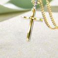 thumbnail image 4 of Collar colgante cruzado Hugo Acero Hiphop Rock Moda para hombre Oro plata, 4 of 8