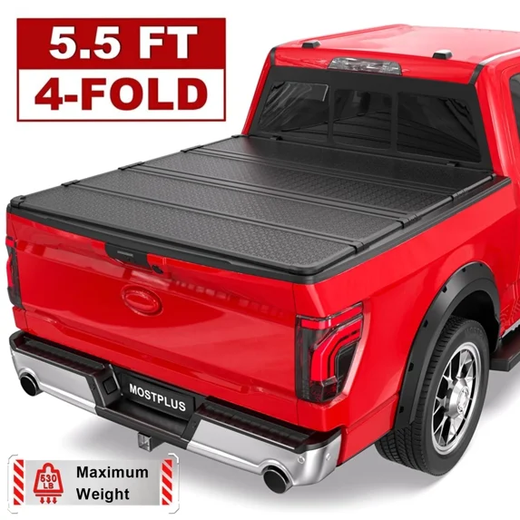 Open Box Hard Truck Bed Cover 5.5FT 4-Fold for 2015-2025 Ford F150 F-150 On Top