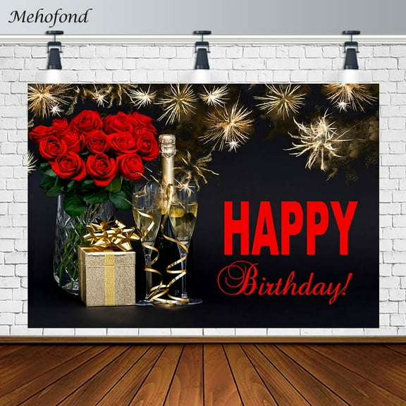 Mehofond Happy Birthday Party Photography Backgrounds s Gift Rose Flower Backdrop Photo Studio Photocall Photoz r
