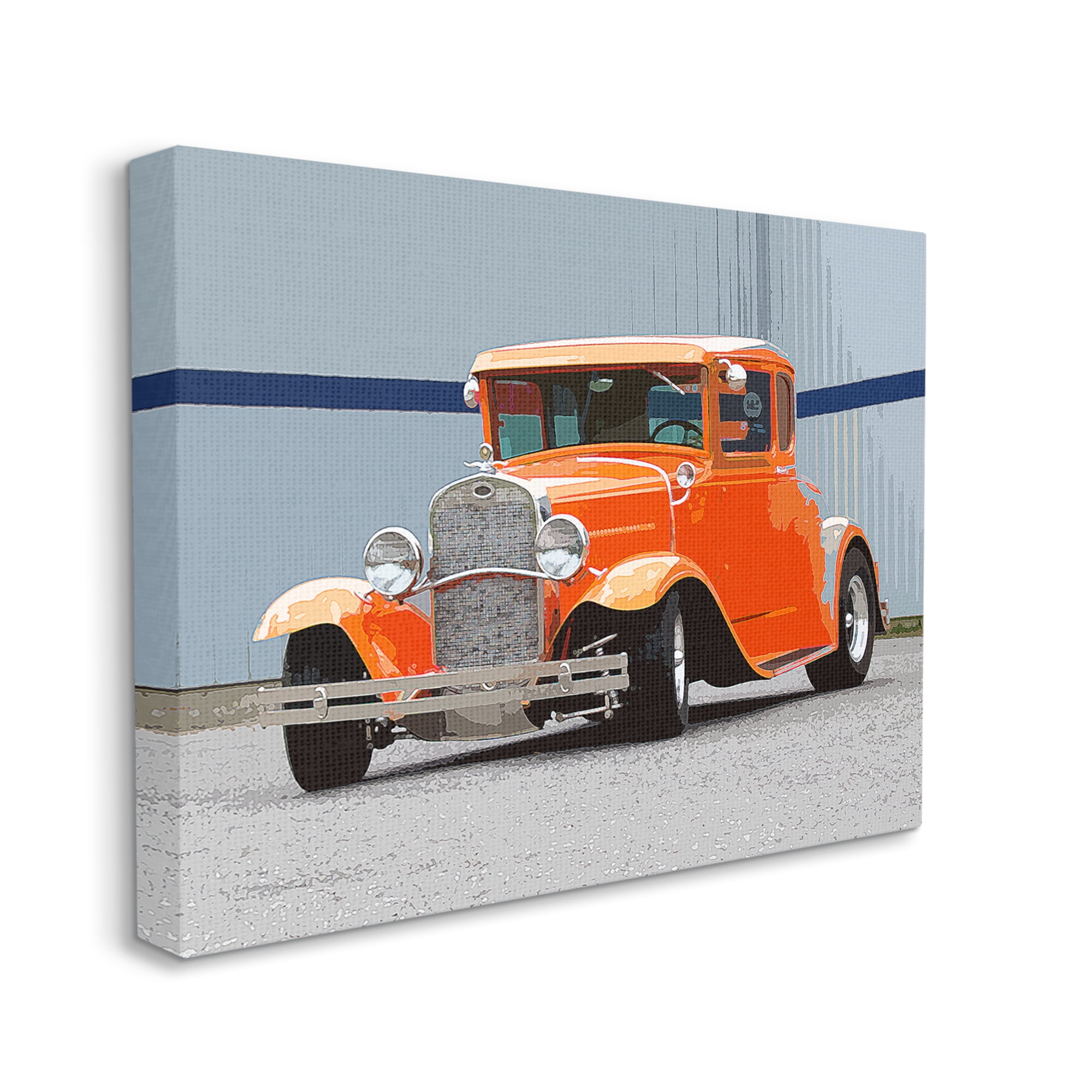 Stupell Industries Antique Orange Buggy Transportation Painting Gallery Wrapped Canvas Art Print Wall Art, 40 x 30