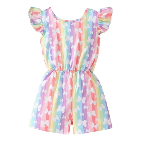 

Chu Chu Toddler Summer Girls Fly Sleeve Prints Backless Casual Jumpsuit Clothes Dress Baby 12 Months Romper Baby Dress 12 Months Girls Rompers Size 12-14 Romper Baby Girl
