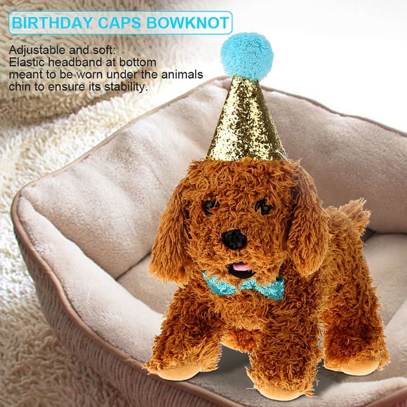 Disfraz para mascotas, gorros lindos para mascotas, gatos, perros, cumpleaños, gorros para mascotas con lazo, estética elegante Jadeshay A