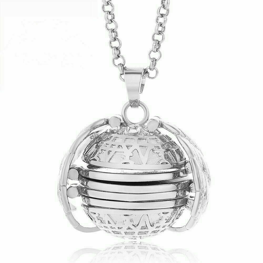 Mother and Daughter Cabochon Glass Gun Black Locket Pendant Necklace 