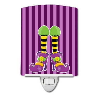 Caroline's Treasures BB9103CNL Halloween Witches Legs Ceramic Night Light, 6x4x3", multicolor