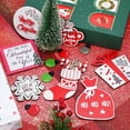 thumbnail image 4 of Christmas Red Tiered Tray Set Snowflake Socks Wooden Sign Hanging Decoration, 4 of 6