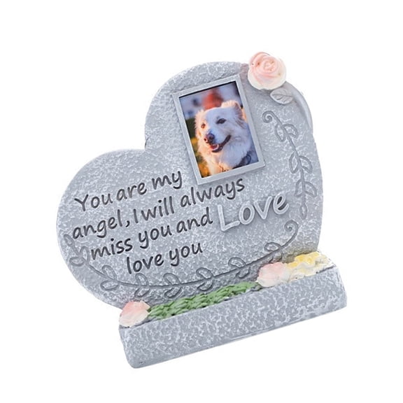 Engraved Sentence Pet Grave Stone Weatherproof Resin Memorial Grave Marker Cats Headstones for Pet Loss Garden Tributes