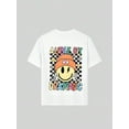 thumbnail image 3 of Cool Girl Oversized Tee: “A LITTLE BIT DRAMATIC” Smiley Graphic White Shirt  Trendy Oversized Tee: Colorful Pure cotton Suitable For Summer top, 3 of 5