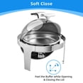 thumbnail image 2 of QinaQin Ensemble de Réchauds de Buffet à Dessus Roulé de 6 Pintes, Réchaud Rond avec Couvercle Visible, Comprend des Plateaux pour Aliments et Eau, en Acier Inoxydable, Convient aux Fêtes, Banquets et Autres Services de Traiteur, 2 of 6
