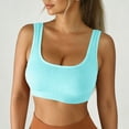 thumbnail image 2 of Nilvkv Bandeau Bra, Strapless Bra, Solid Strapless Seamless Wireless Push Up Anti Slip Basic Blue 32AB, 2 of 6