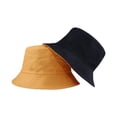 thumbnail image 2 of Reversible Fisherman Hat, Two Sides Wearable Sun Hat for Women Men, Candy Color and Solid Color Outdoor Sun Protection Hat, Packable Travel Hat Yellow, 2 of 4