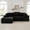 Black, variant on Tmsan 103 " Beige Sectional Couch, Modern Cotton Linen L-Shaped Combination Sofa,Floor Sofa Modular Futon for Living Room Bedroom Lounge,Cloud Couches with Oversized Chaise