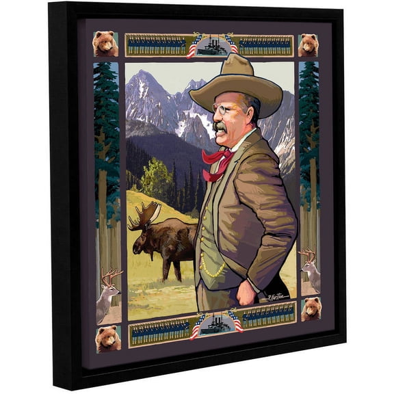 ArtWall Rick Kersten "Teddy Roosevelt" Gallery-wrapped Floater-framed Canvas