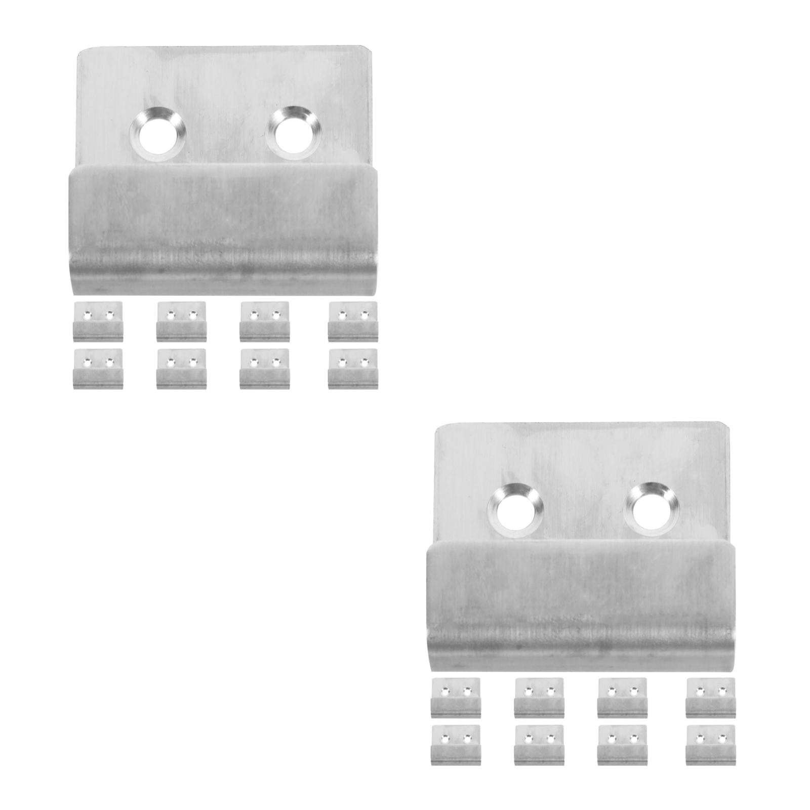 Hemoton 20 pcs Stainless Steel Tile Display Hanger Brackets with Mounting Screws, Wall Fastener J Hooks for Display Board Holder