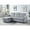 Gray, variant on Ruby Light Gray Velvet Reversible Sleeper Sectional Sofa with Storage Chaise and Side Pocket