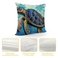 thumbnail image 4 of Pratyus Turtle Wooden Wall Blue Background Pillow Cushion Covers Short Plush Aesthetic Decor for Sofa Couch Home Decor 1PC 24x24in, 4 of 5