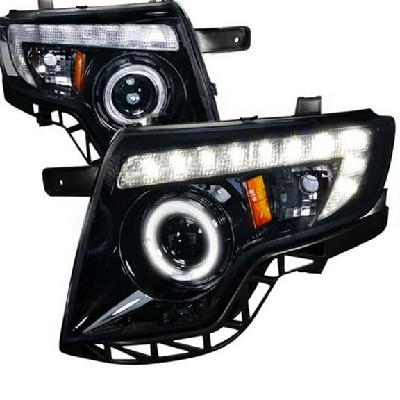 Smoke Gloss Housing Projector Headlights for 07 to 10 Ford Edge, Black - 15 x 23 x 24 in.