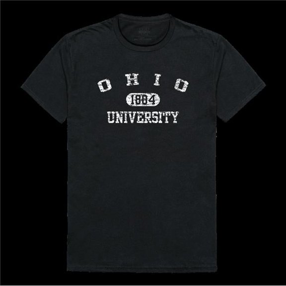 Ohio University Bobcats Distressed Arch College T-Shirt, Black - Extra Large