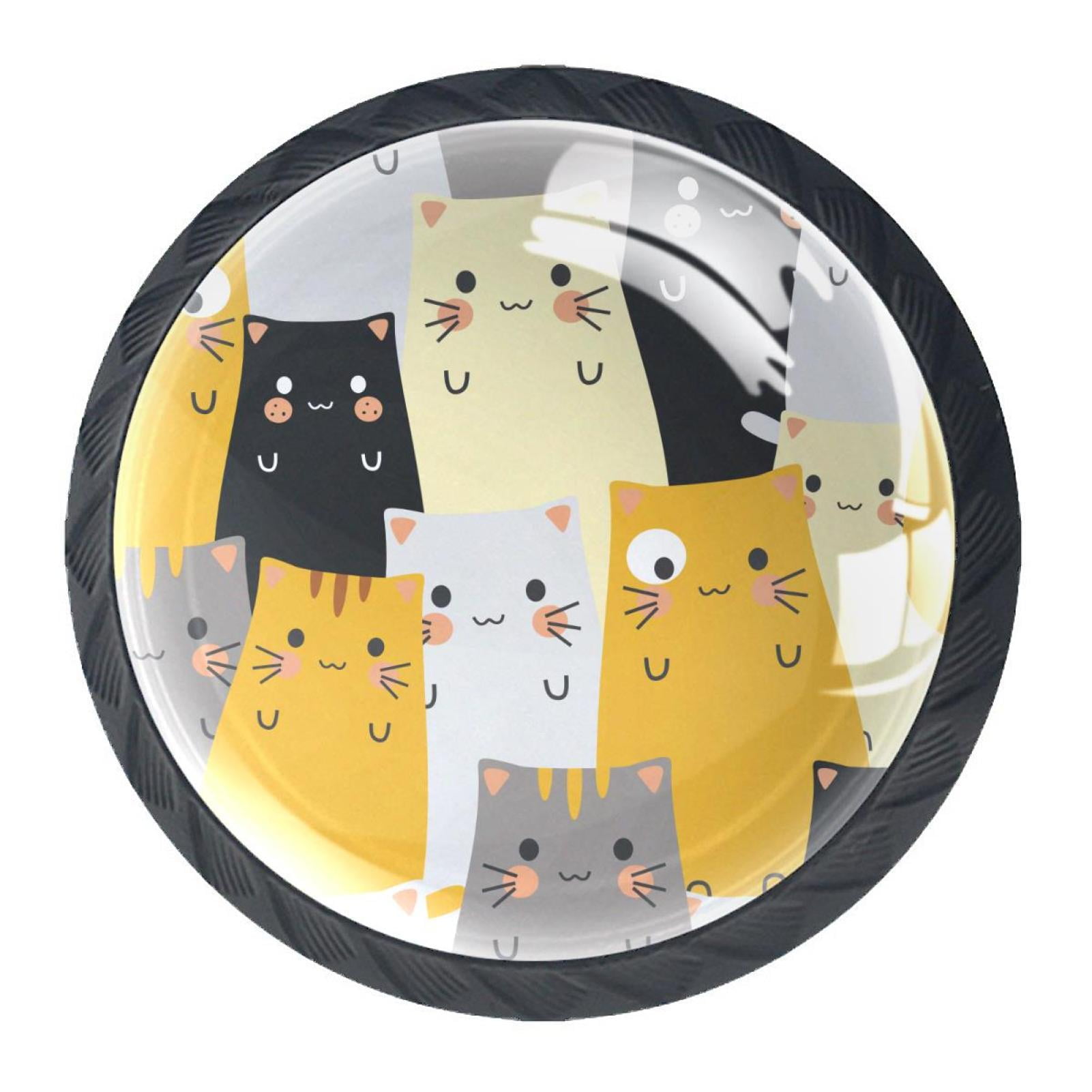 4 Pcs Funny Art Animal Knobs for Kitchen Cabinet Cupboard Dresser Bookcase Drawer Pulls Handles Round Home Decor