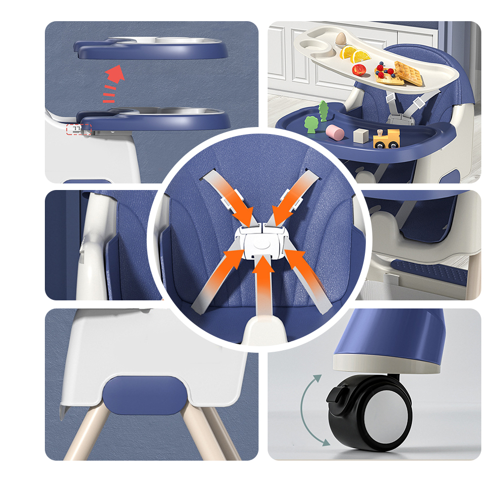 Liyufly 4-in-1 Adjustable Baby Highchair with 5-Point Harness photo 7