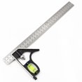 thumbnail image 3 of TopOne Universal 300mm Adjustable Stainless Steel Multifunctional Combination Try Square Set Right Angle Ruler, 3 of 4