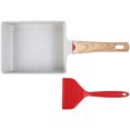 thumbnail image 1 of Sartén Tamagoyaki Toorise antiadherente para tortillas japonesas, sartén rectangular con mango de madera, apta para lavavajillas, práctica sartén para cocinar huevos en casa., 1 of 8